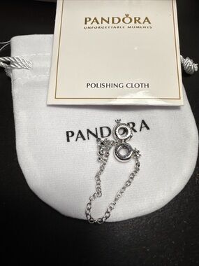 Pandora Silver Safety Chain with Rose Gold Accents